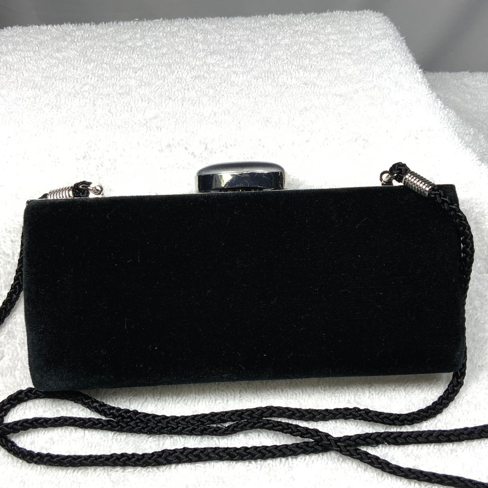 Kate Landry Black Velvet Evening Clutch